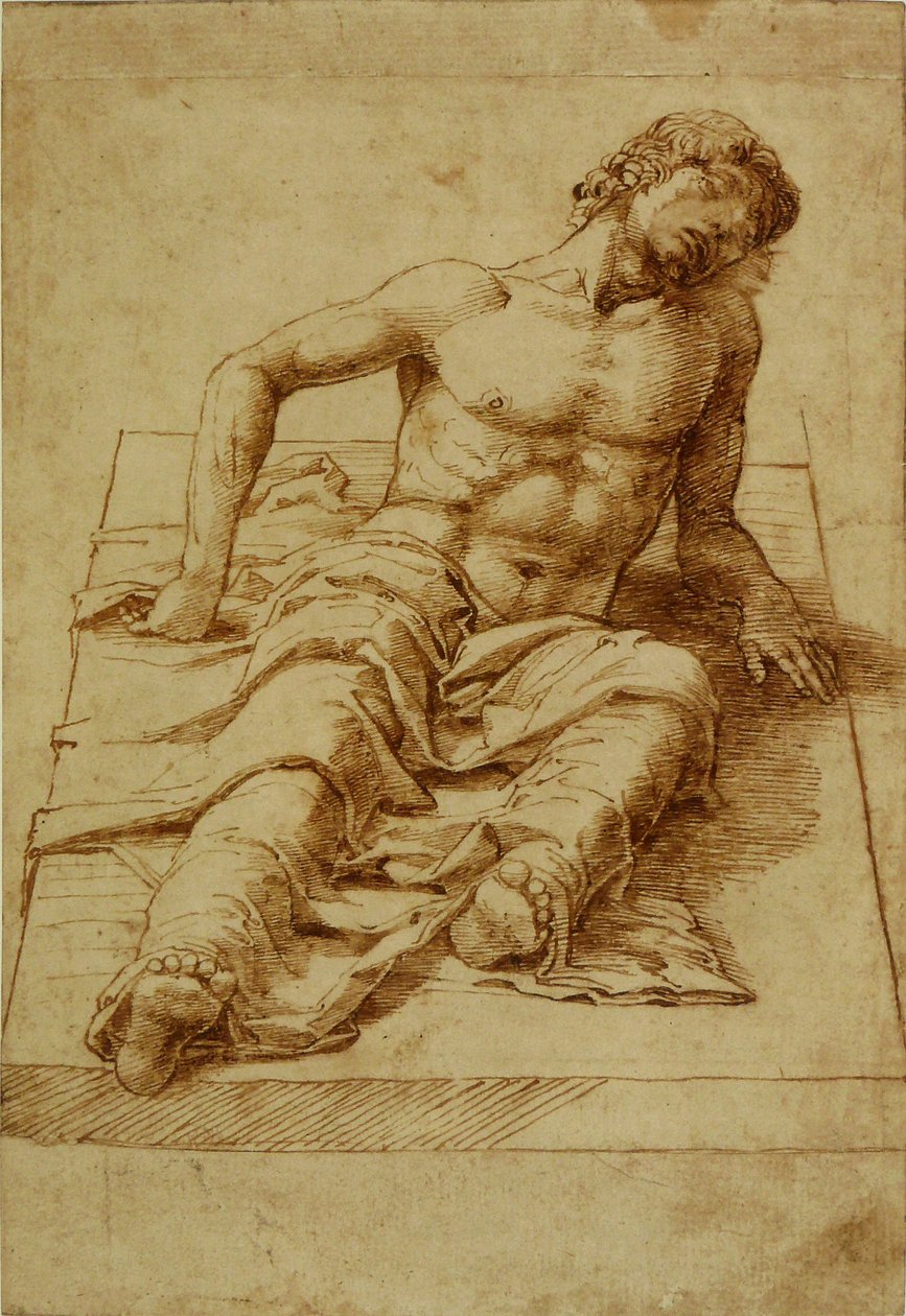 Férfi feküdt egy kőlapon alkotó: Andrea Mantegna