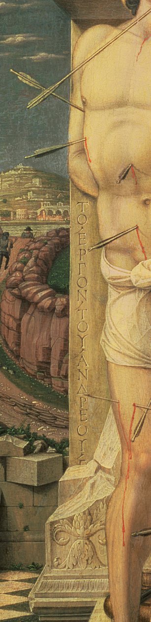 St. Sebastian (részlet), 1459 körül (tempera a panelen) alkotó: Andrea Mantegna