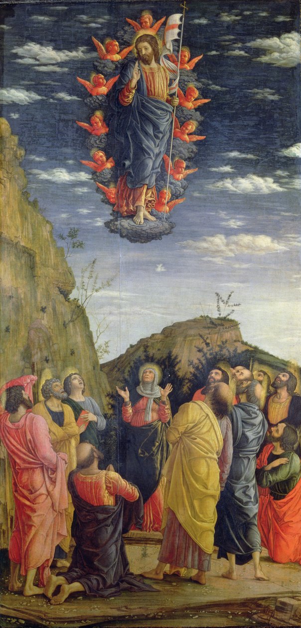 A Felemelkedés, bal oldali panel az oltárképről, 1466 körül (tempera a panelen) (lásd még: 50042) alkotó: Andrea Mantegna