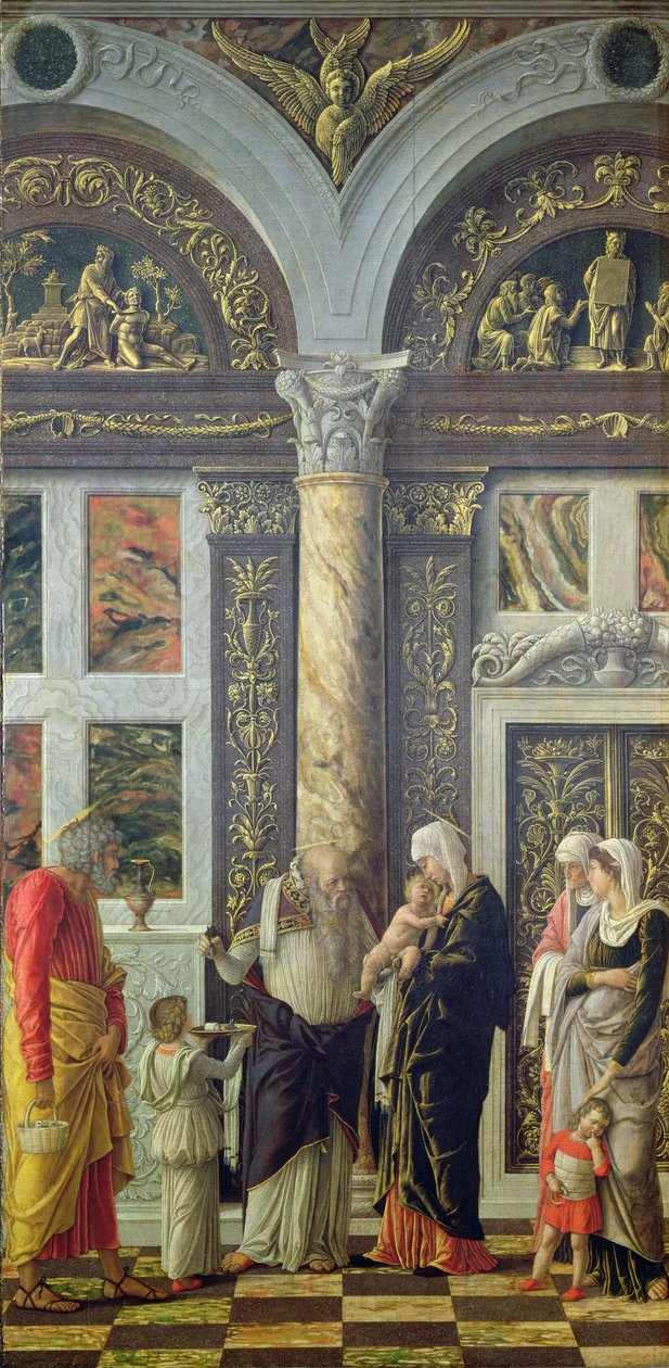 A Körülmetélés, központi panel az oltárképről, 1466 körül (tempera a panelen) (lásd még: 50042) alkotó: Andrea Mantegna