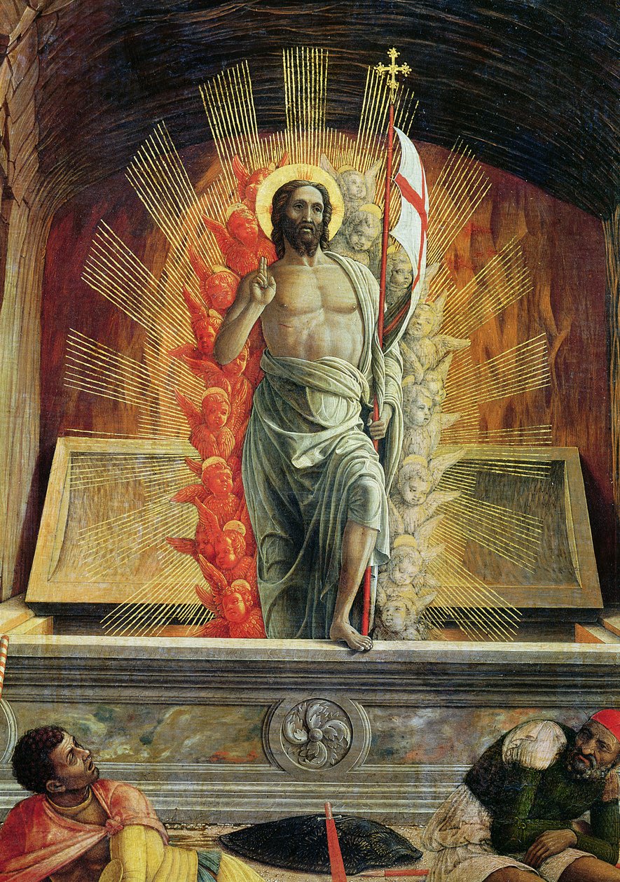A feltámadás, jobb oldali predella panel a veronai Szent Zénó oltárképéről, 1456-60 (214239 részlet) alkotó: Andrea Mantegna