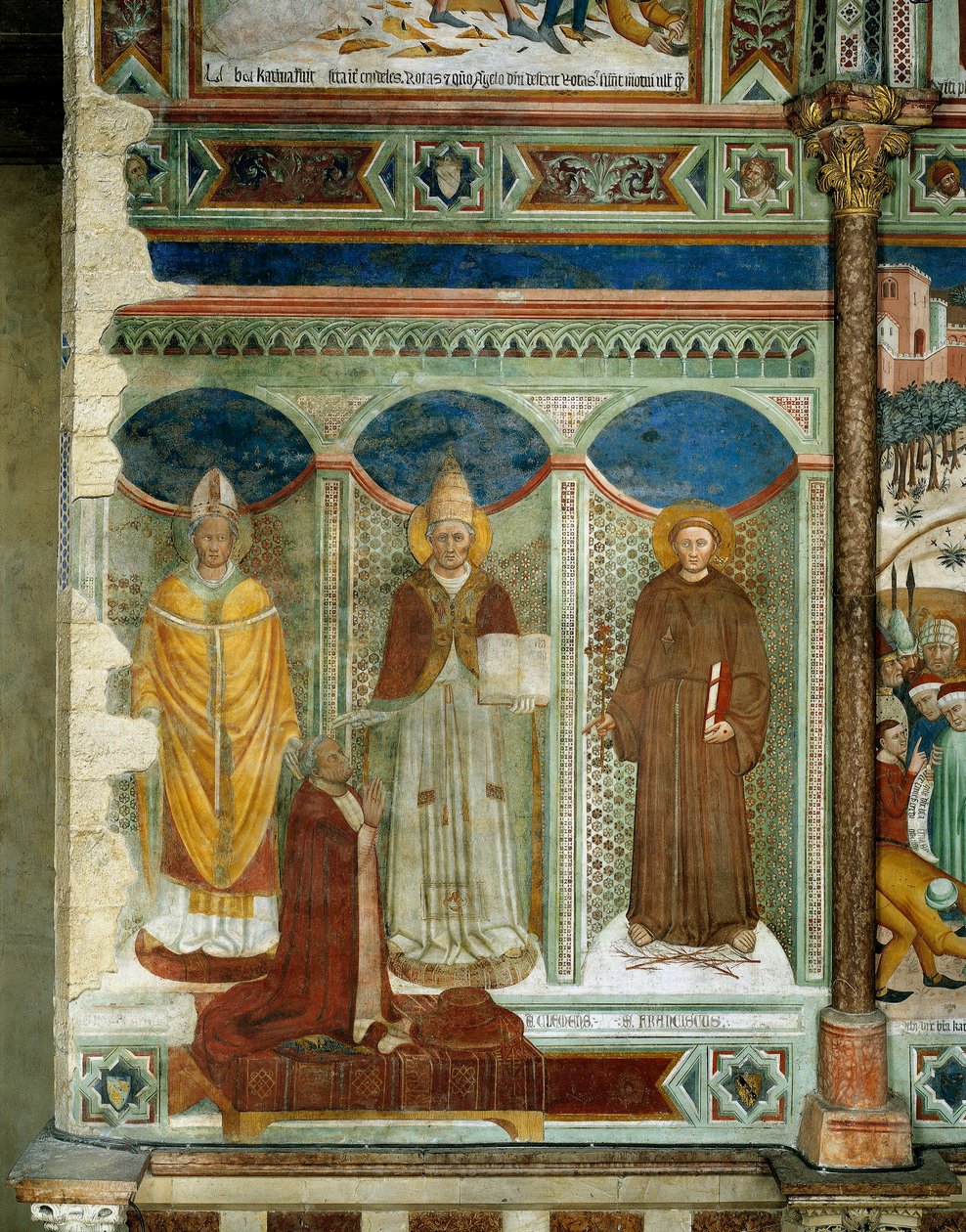 Szent Szabinusz, térdelő egidio Albornoz bíboros, Szent Kelemen és Szent Ferenc, jelenetek Alexandriai Szent Katalin életéből, c. 1368 alkotó: Andrea de Bartoli