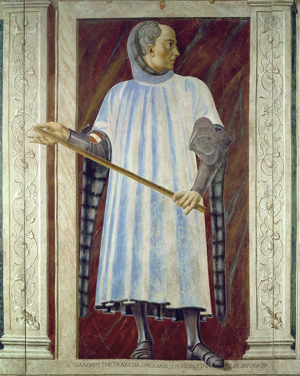 Niccolo Acciauoli (1310-65) a Villa Carducci híres férfiakat és nőket bemutató sorozatából, 1450 körül (vászonra fektetett freskó) (részletesen lásd a 28494-et) alkotó: Andrea del Castagno