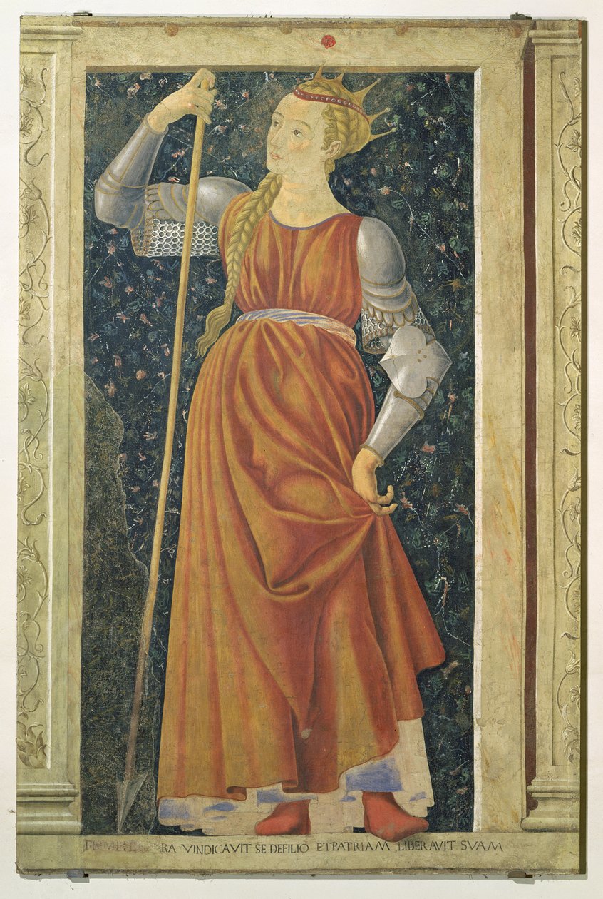 Tomyris királynő, a Villa Carducci híres férfiak és nők sorozatából, 1450 körül alkotó: Andrea del Castagno