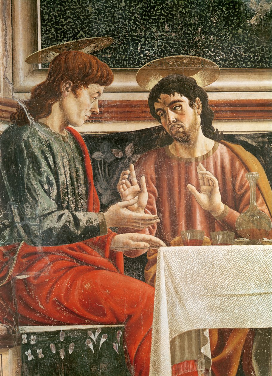Az utolsó vacsora, Szent Máté és Szent Fülöp részlete, 1447 (85172 részlet) alkotó: Andrea del Castagno