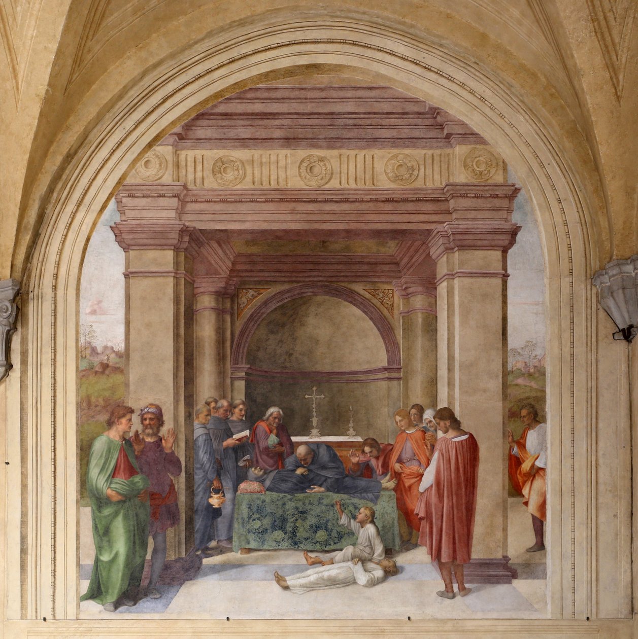 Benizi Szent Fülöp halála és egy gyermek feltámadása alkotó: Andrea del Sarto
