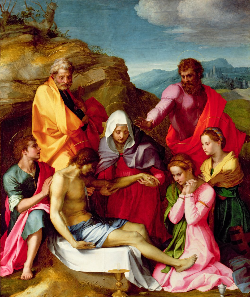 Lerakás Szűz Máriával és szentekkel, 1523-24 alkotó: Andrea del Sarto