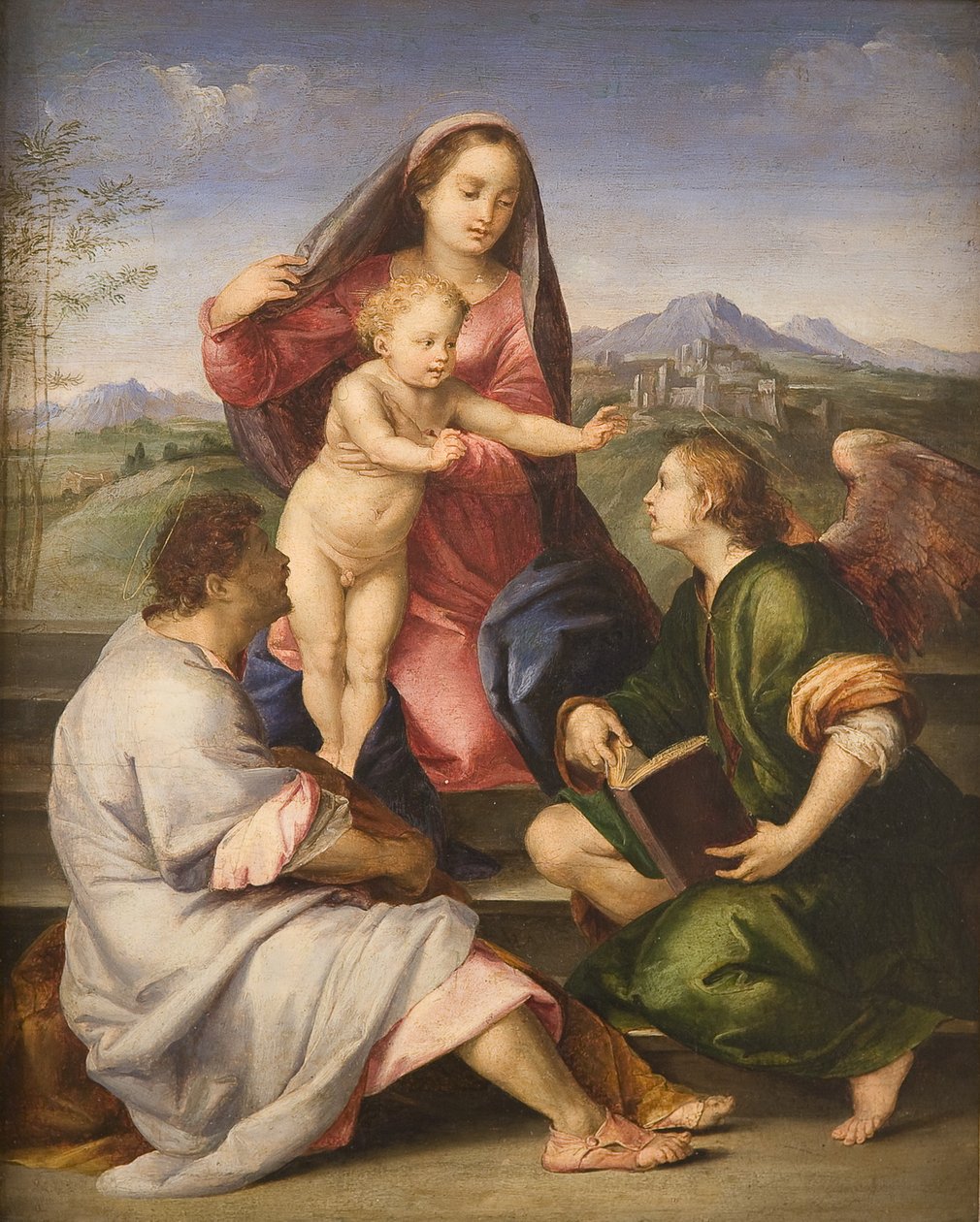 Madonna gyermekkel, szent és angyal alkotó: Andrea del Sarto