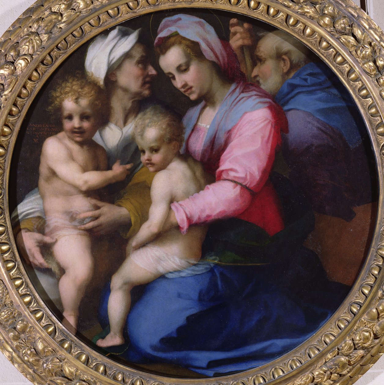 Szűz a kisgyermek Krisztussal, Szent Erzsébet és Szent János, 1516 körül (vászonra átvitt olaj, tábla) alkotó: Andrea del Sarto