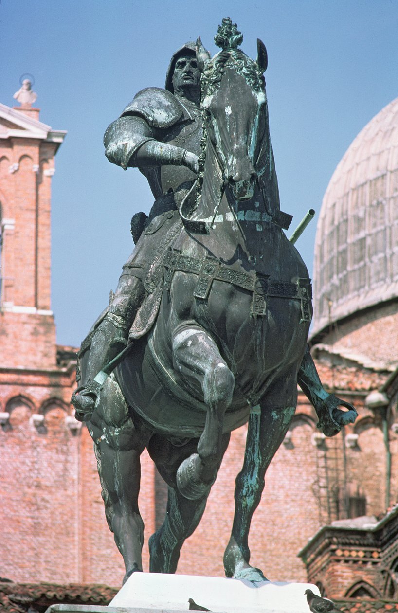 Bartolomeo Colleoni condottiere lovas szobra, 1488 (bronz) alkotó: Andrea del Verrocchio
