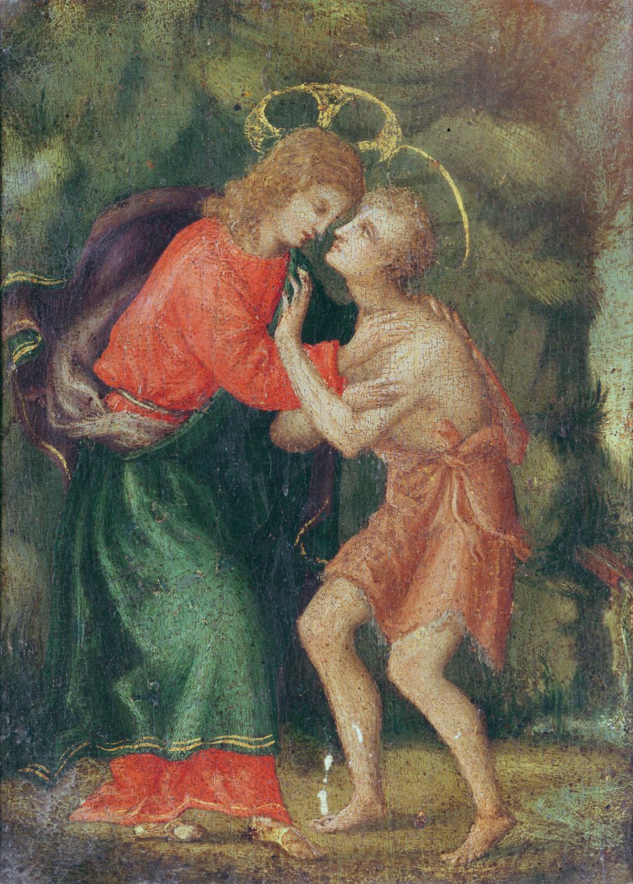Krisztus és Keresztelő Szent János találkozása alkotó: Andrea di Alessandro Bresciano