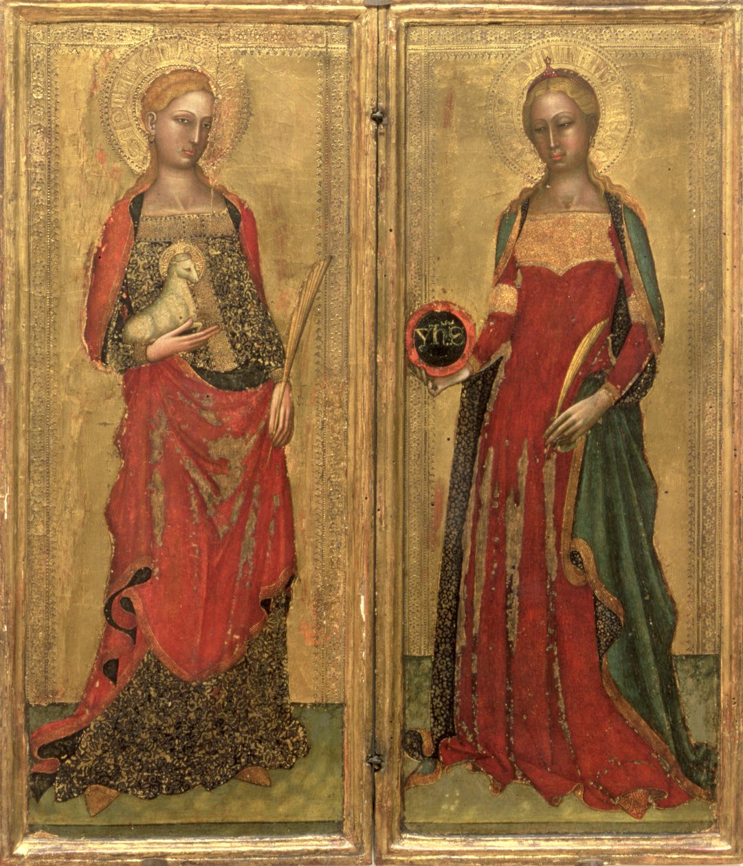 Szent Ágnes és Szent Domitilla (tempera, tábla) alkotó: Andrea di Bonaiuto