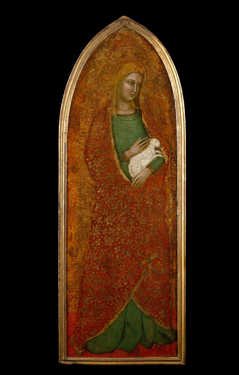 Szent Ágnes, 1365 körül (tempera és aranylevél fán) alkotó: Andrea di Bonaiuto fl.1343 77 Andrea di Bonaiuto fl.1343 77