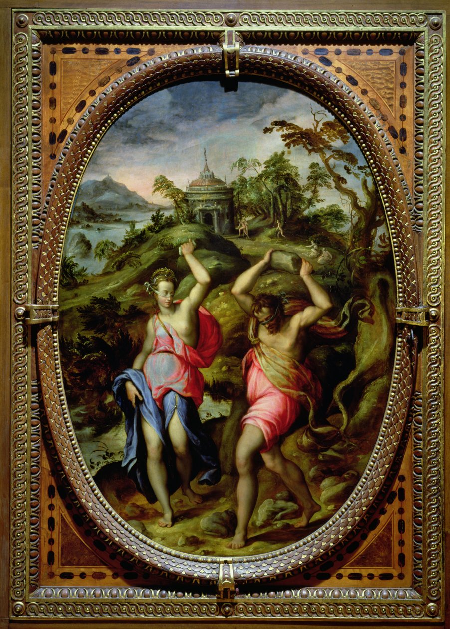 Deucalion és Pyrrha, 1572 (pala) alkotó: Andrea di Mariotto del Minga