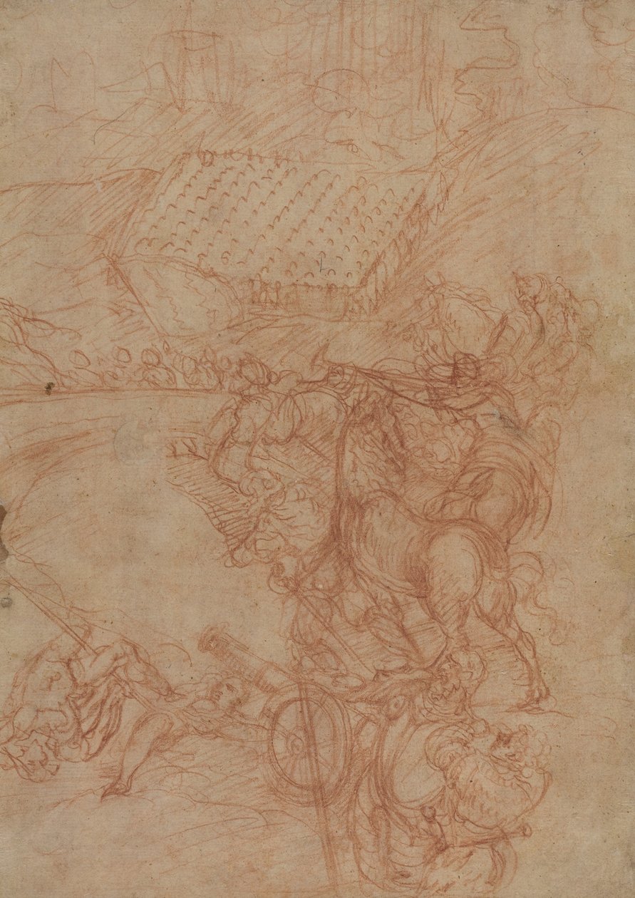A spoletói csata, 1575 körül (vörös kréta, papír) alkotó: Andrea (1539-1614) Vicentino