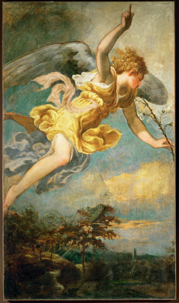 Angel of the Annunciation (festmény vászonra) alkotó: Andrea (fl.1527/30-63) Schiavone