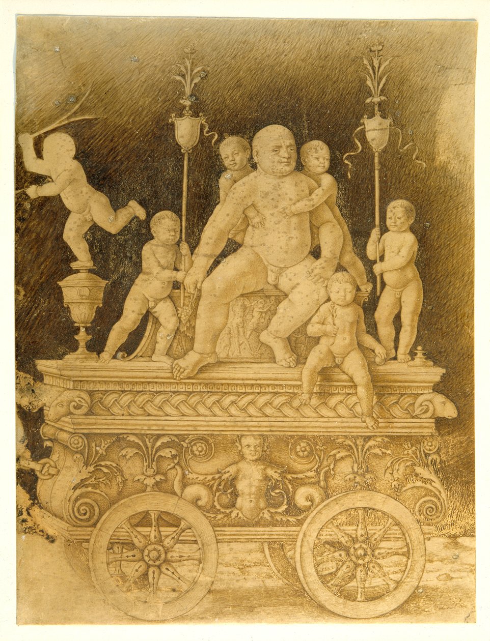 Silenus diadala, 16. század eleje (toll és tinta pergamen) alkotó: Andrea (follower of) Mantegna