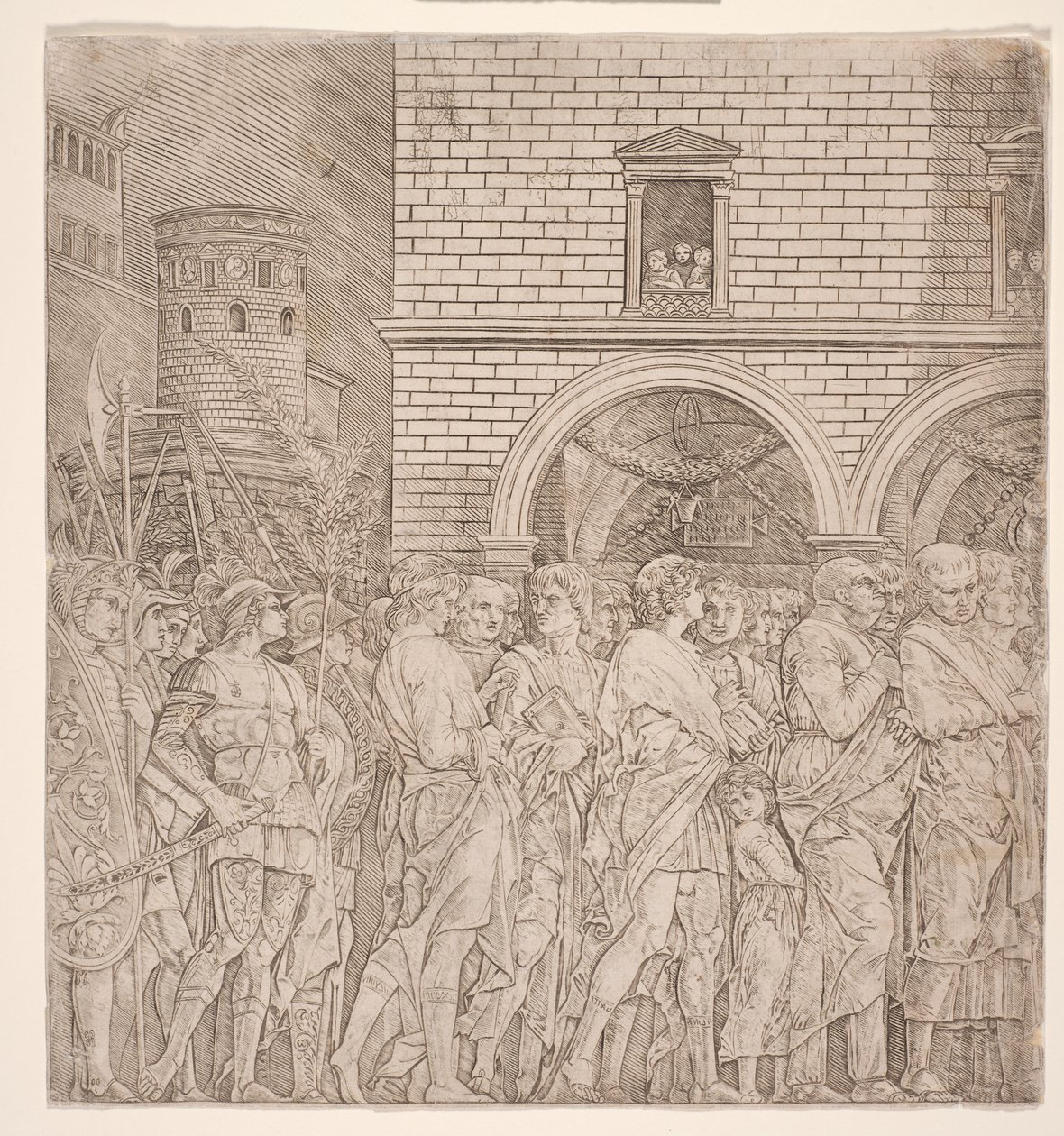 Caesar diadalai: A szenátorok, 1495 körül (metszet) alkotó: Andrea (school of) Mantegna