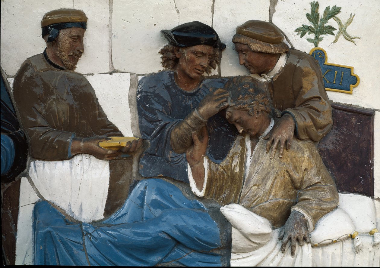 Mozgáskorlátozottak látogatása, részlet alkotó: Andrea (workshop of) Della Robbia