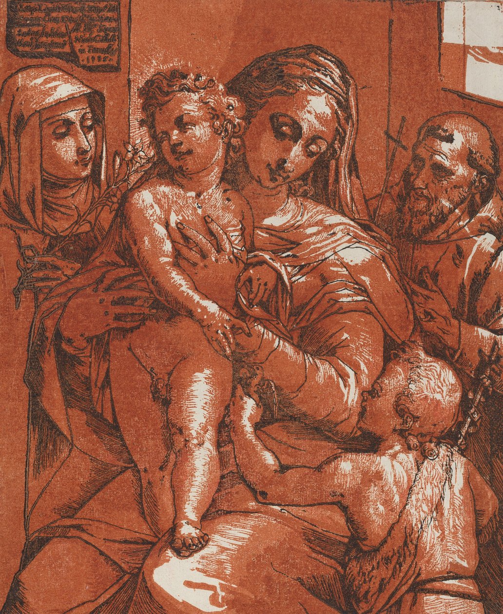 Madonna és gyermeke szentek kíséretében, 1585. alkotó: Andrea Andreani
