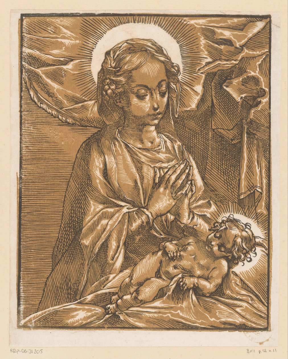 Mária imádja a Krisztus-gyermeket alkotó: Andrea Andreani