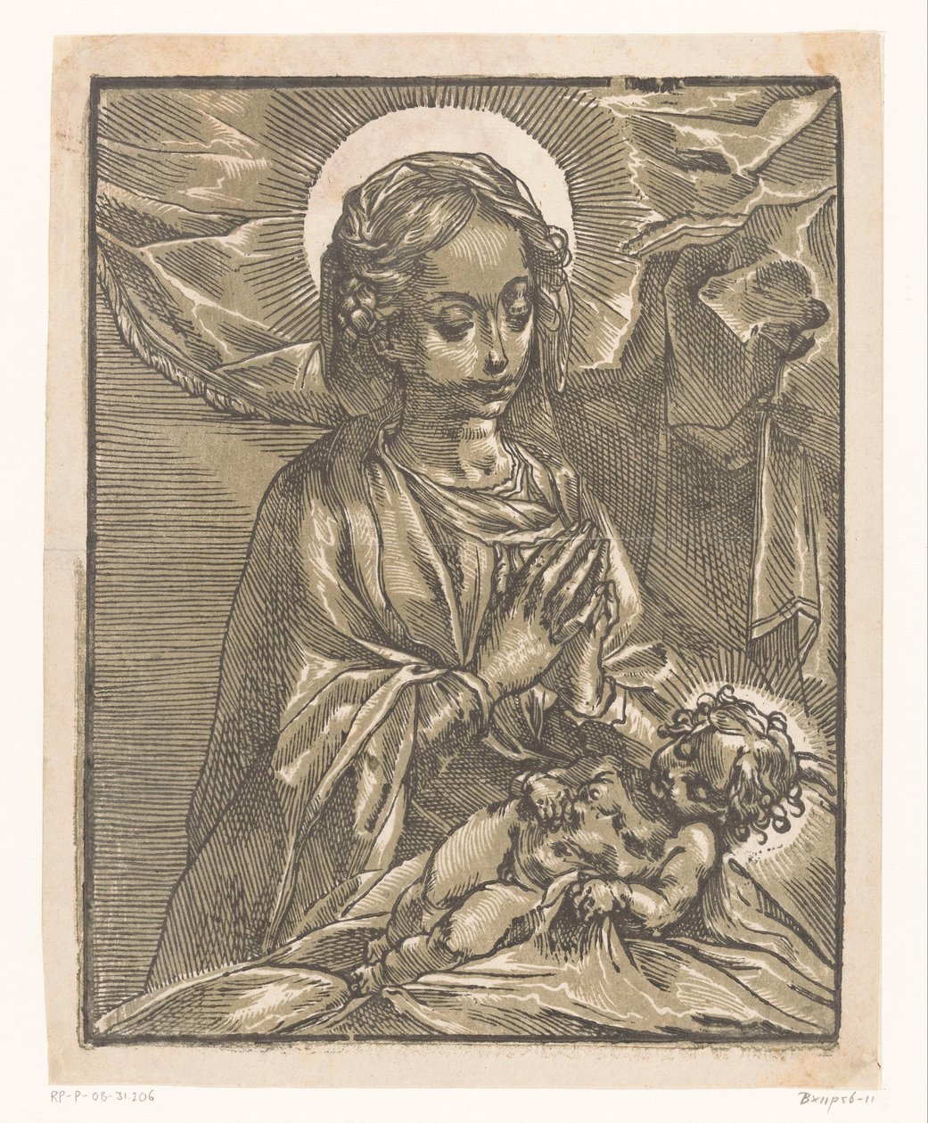 Mária imádja a Krisztus-gyermeket alkotó: Andrea Andreani