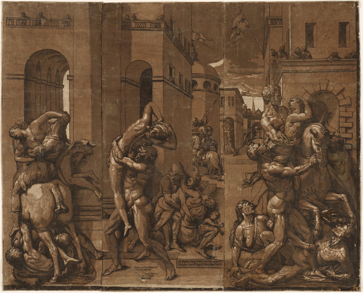 A szabin nők elrablása, 1585. alkotó: Andrea Andreani