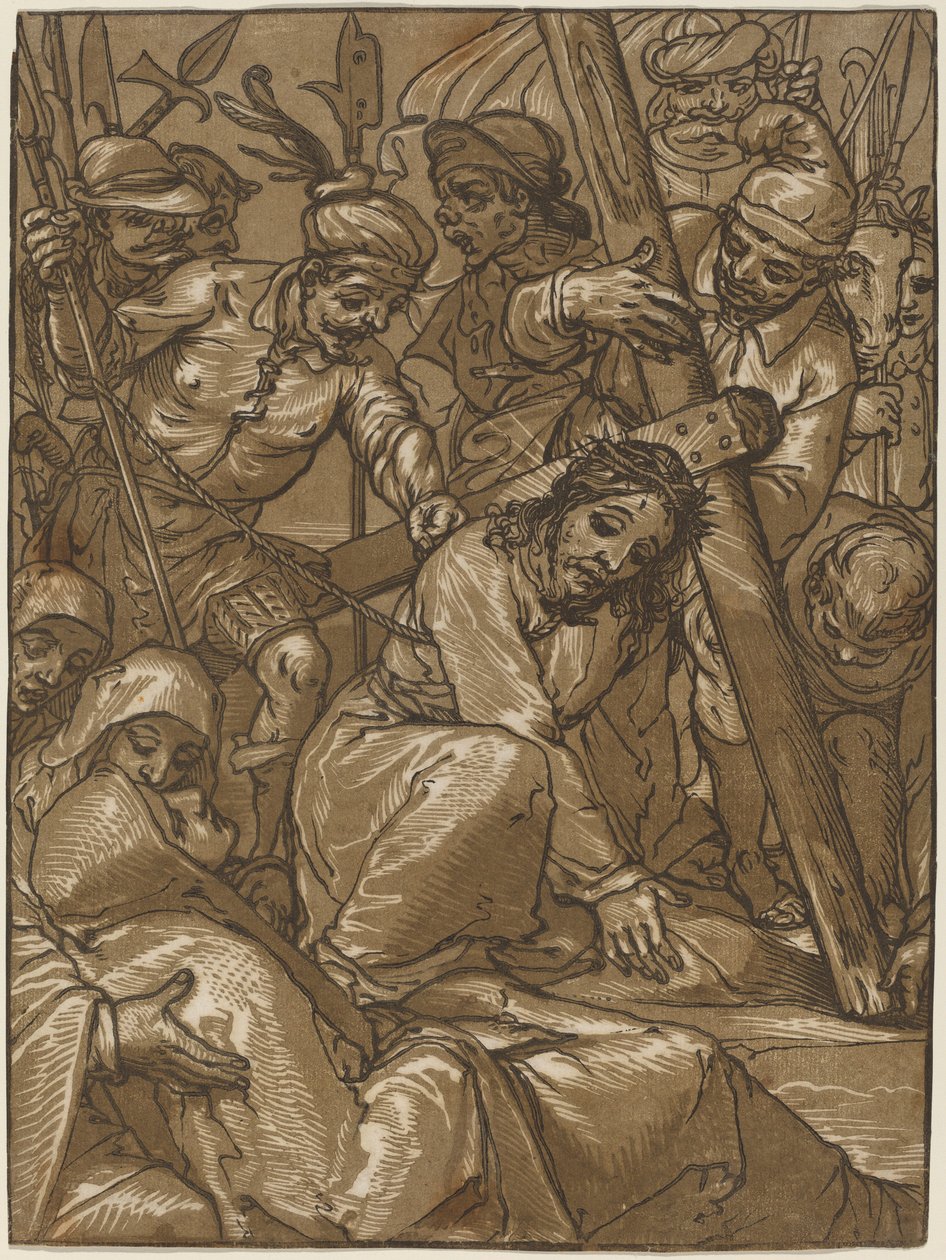 A kereszthordozás, 1580-as évek. alkotó: Andrea Andreani