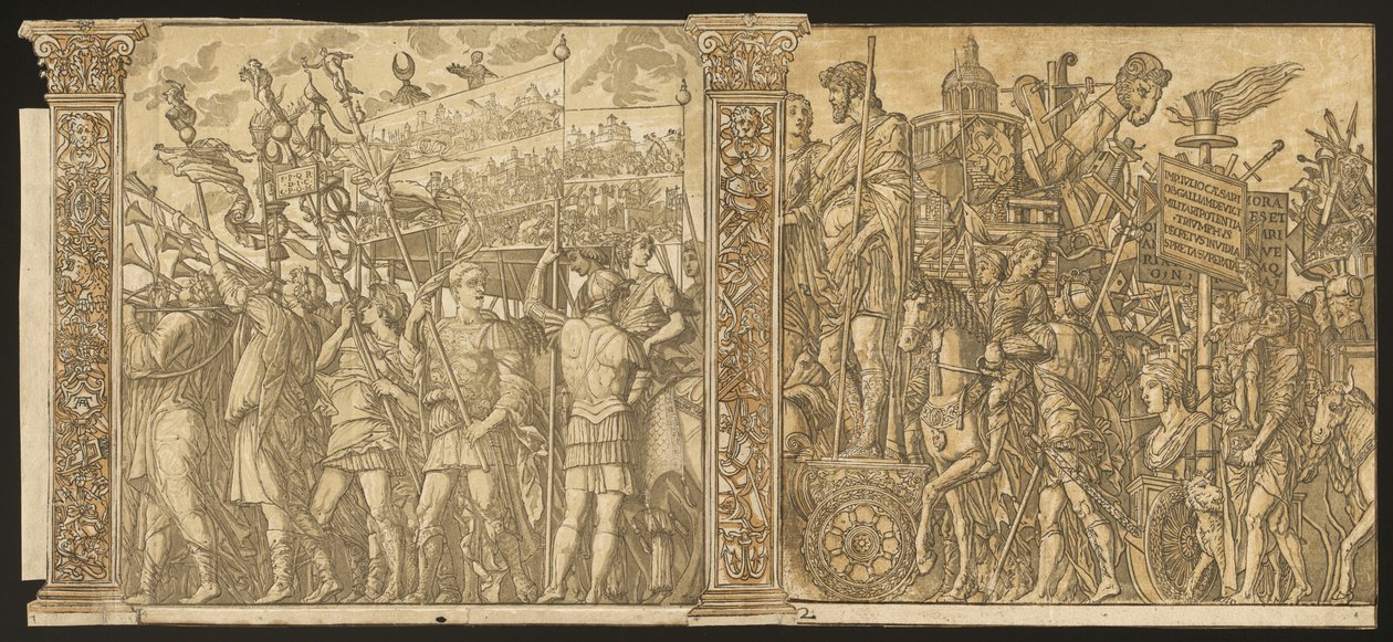 Julius Caesar diadala [1. és 2., plusz 2 oszlop], 1599. alkotó: Andrea Andreani