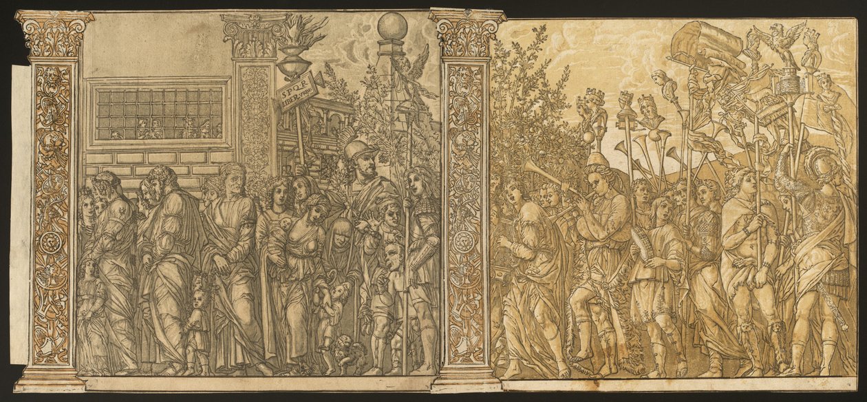 Julius Caesar diadala [7. és 8., plusz 2 oszlop], 1599. alkotó: Andrea Andreani