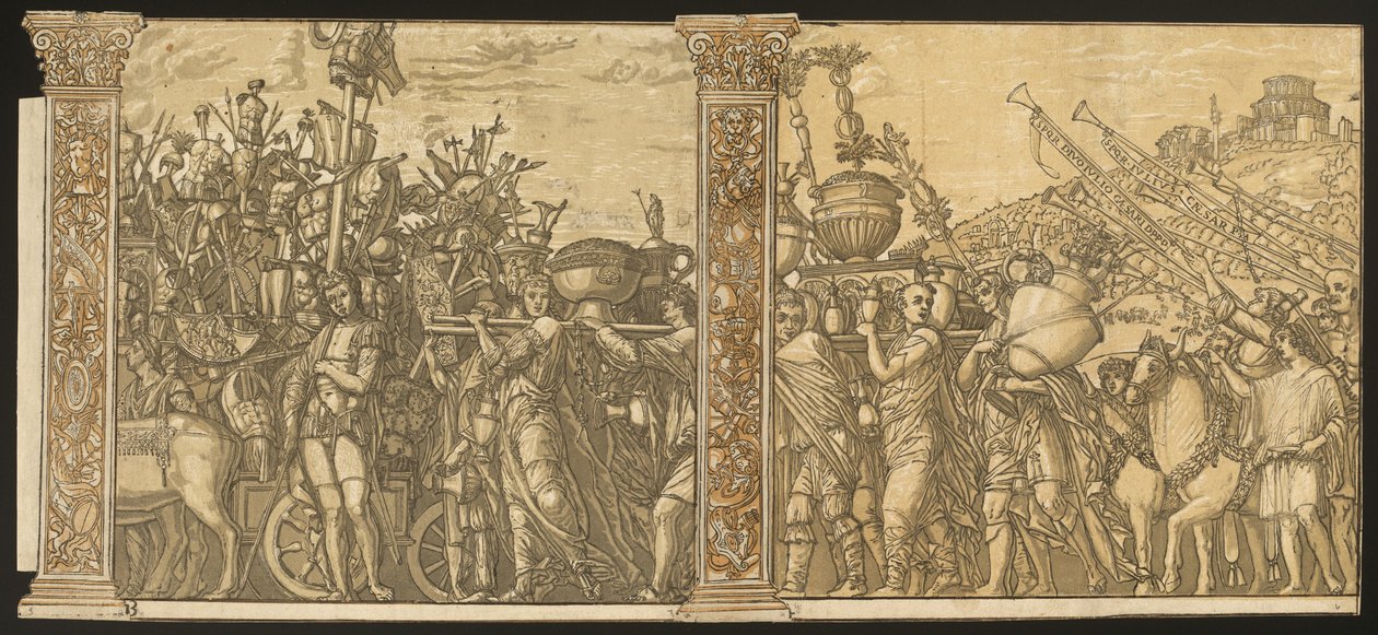 Julius Caesar diadala [3. és 4., plusz 2 oszlop] alkotó: Andrea Andreani after Andrea Mantegna