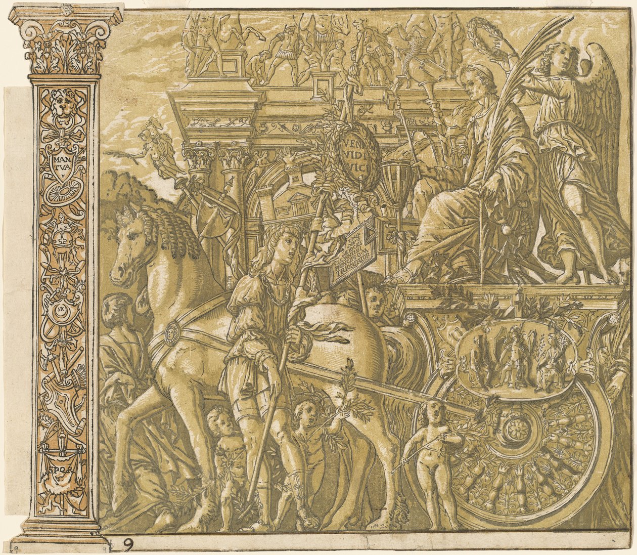Julius Caesar diadala [9. sz. plusz 2 oszlop] alkotó: Andrea Andreani after Andrea Mantegna