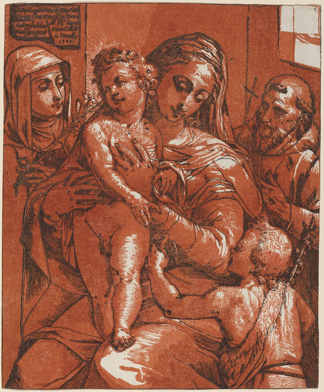Madonna és a gyermek szentek kíséretében alkotó: Andrea Andreani after Jacopo Ligozzi