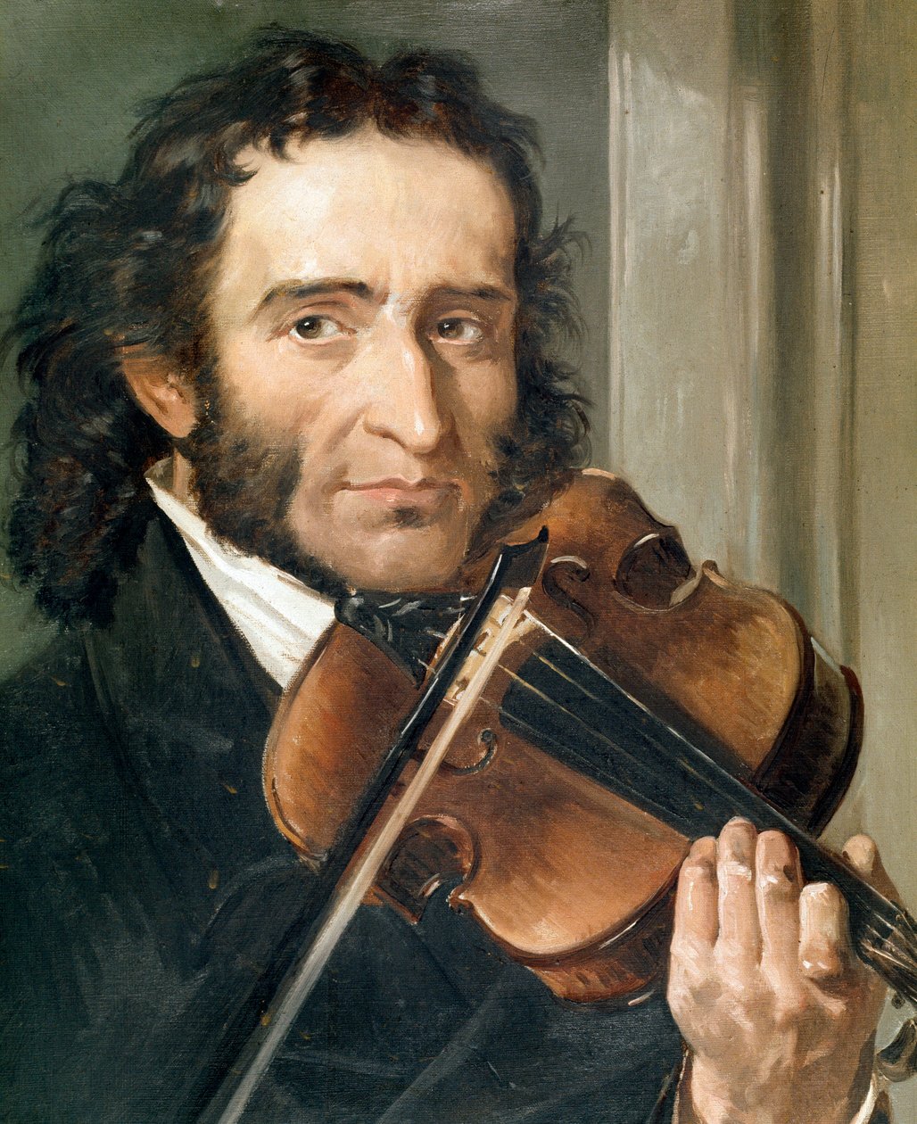 Nicolo Paganini (1782-1840) olasz hegedűművész és zeneszerző portréja. alkotó: Andrea Cefaly