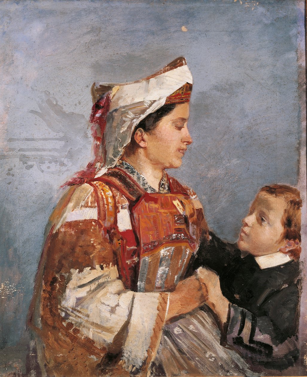 Feleség albán kosztümben, Andrea Cefaly (1827-1907) alkotó: Andrea Cefaly