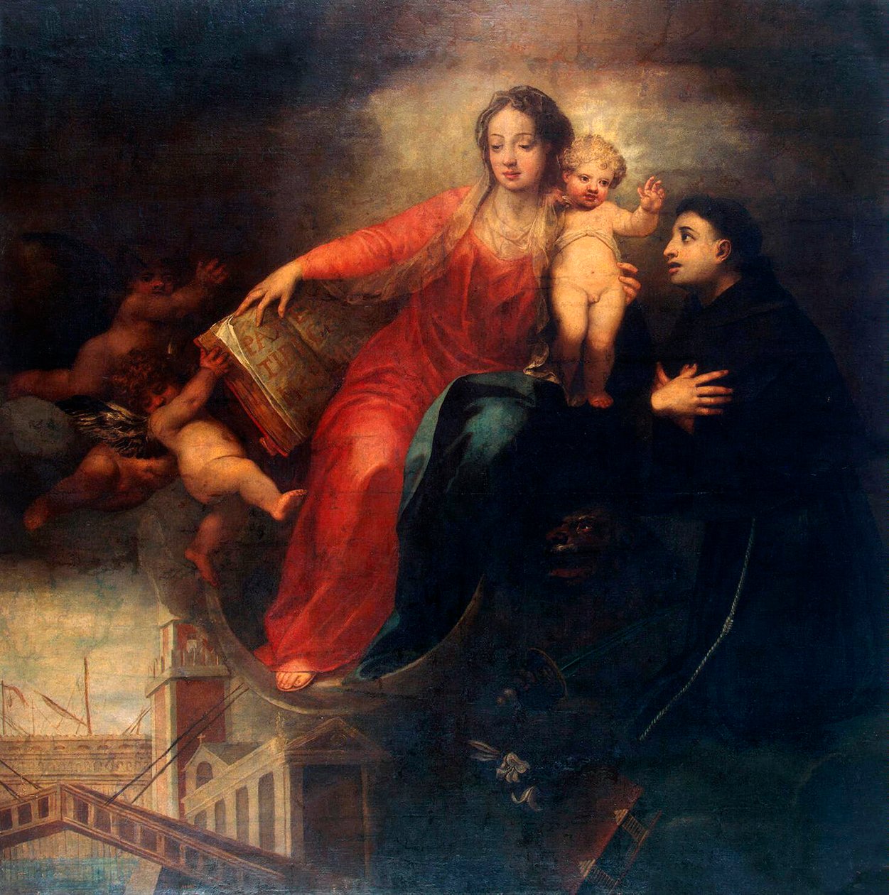 Madonna és gyermeke Páduai Szent Antalnal, 1660-as évek. alkotó: Andrea Celesti