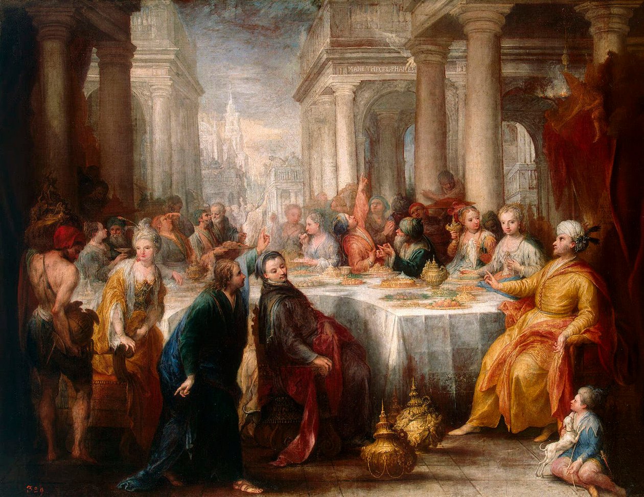Belsazár ünnepe, 1705. alkotó: Andrea Celesti