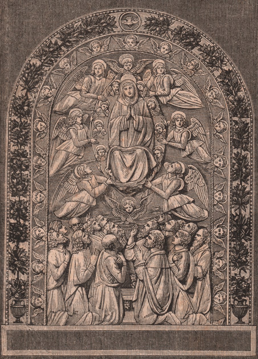 Szűz mennybemenetele, Andrea della Robbia (1435-1525 vagy 1528) műhelye, Pinacoteca di Citta di Castello, Umbria, Olaszország, Le cento citta d