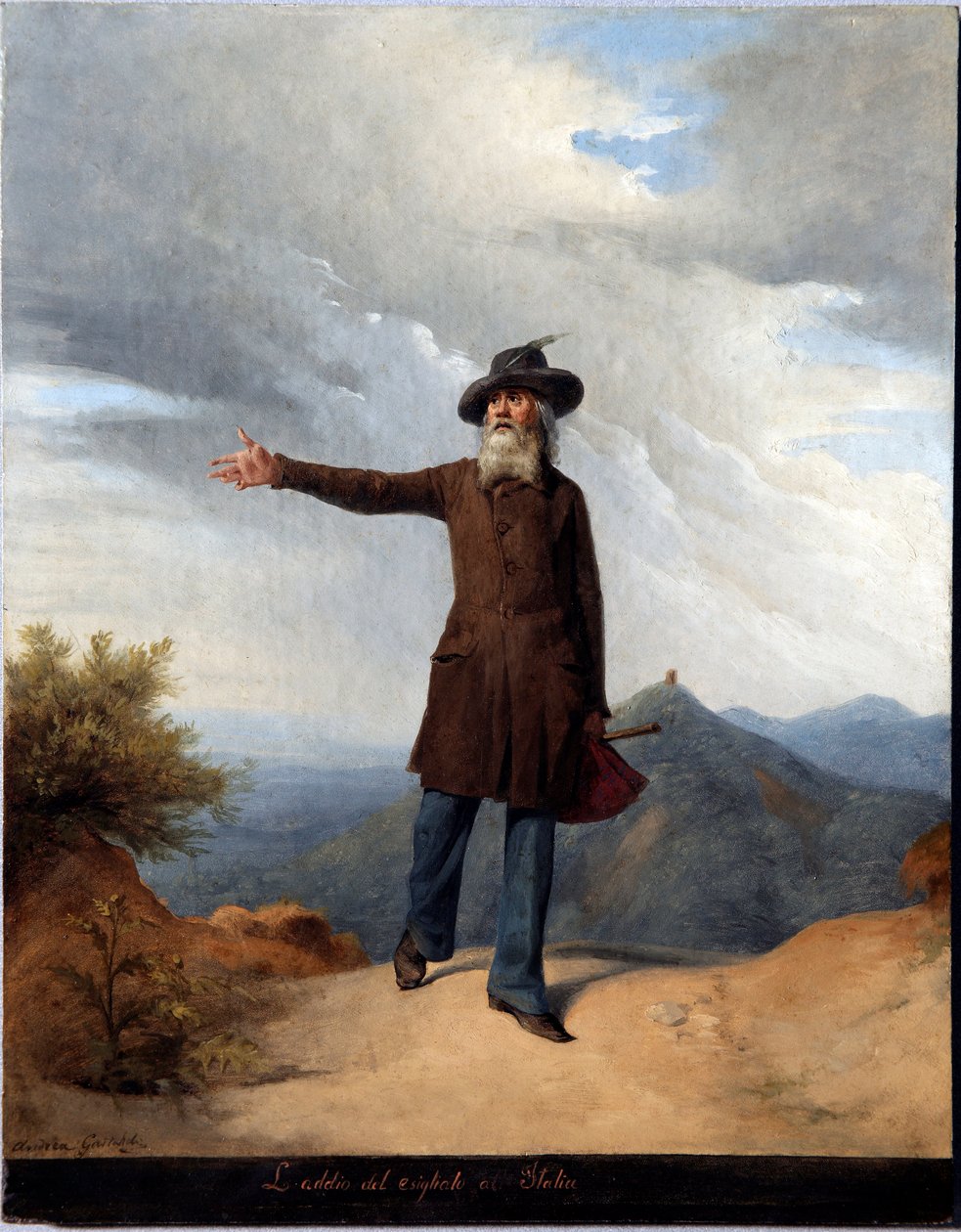 A száműzetés búcsúja. Giuseppe Mazzini 1831-ben Svájcba kényszerült száműzetésére (festmény alkotó: Andrea Gastaldi