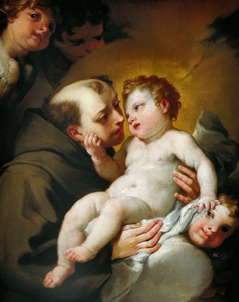 Páduai Szent Antal a Kis Jézussal, Andrea Lanzani (1641-1712), olaj, vászon, 92x78 cm alkotó: Andrea Lanzani