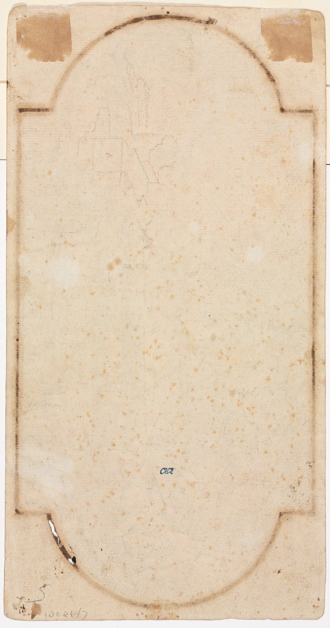 Egy ív nyomkövetésének töredéke recto verso felől, 1700-as évek első fele. alkotó: Andrea Locatelli