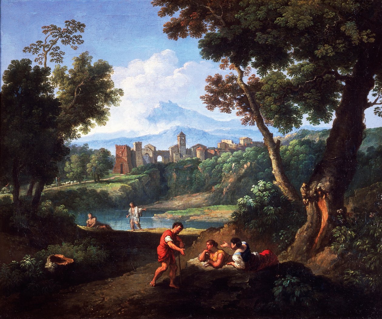 Tájkép, Andrea Locatelli (1695-1741), olaj, vászon, 61x73 cm. alkotó: Andrea Locatelli
