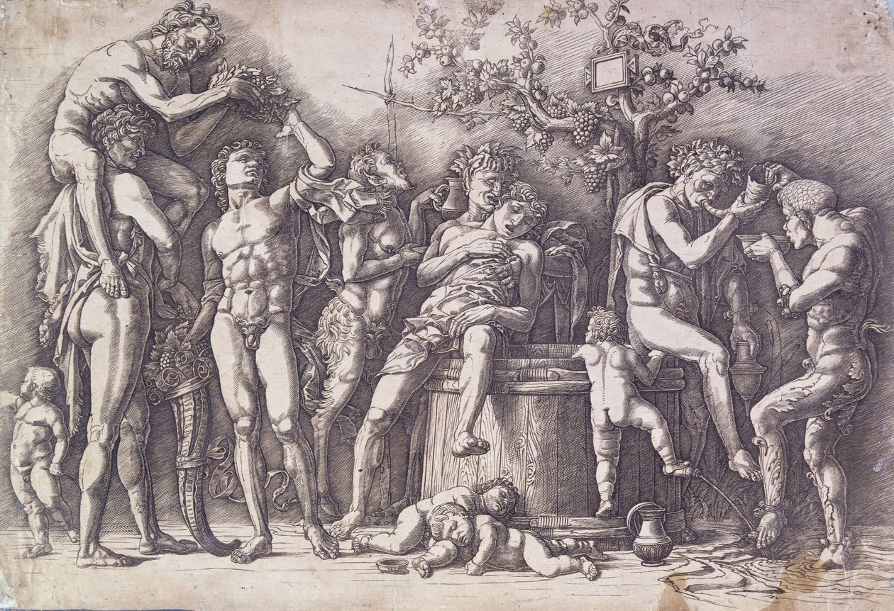 Bacchanal présszel, c. 1475 alkotó: Andrea Mantegna
