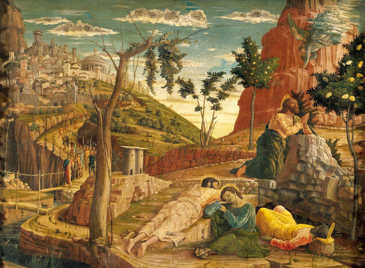 Andrea Mantegna (1431-1506) Agony in Garden, Tempera fán, 71x94 cm alkotó: Andrea Mantegna