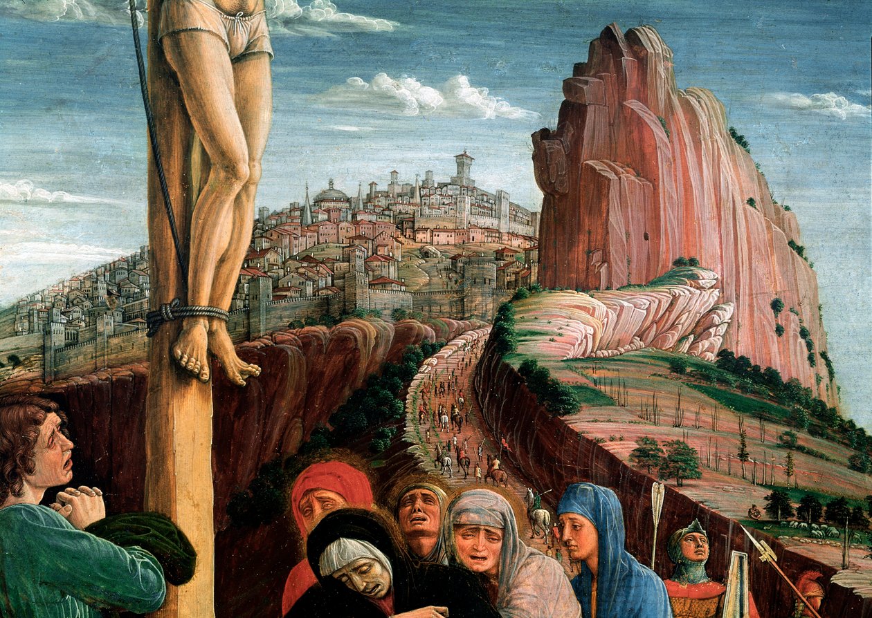 San Zeno oltárképe: keresztre feszítés. Részlet. Tempera on Canvas, Andrea Mantegna (1431-1506) 1459-1460 Párizs, Musee du Louvre alkotó: Andrea Mantegna