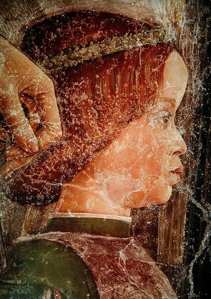 Francesco Gonzaga bíboros érkezése, egyik öccsének részlete, 1465-74 körül (78454. részlet) alkotó: Andrea Mantegna