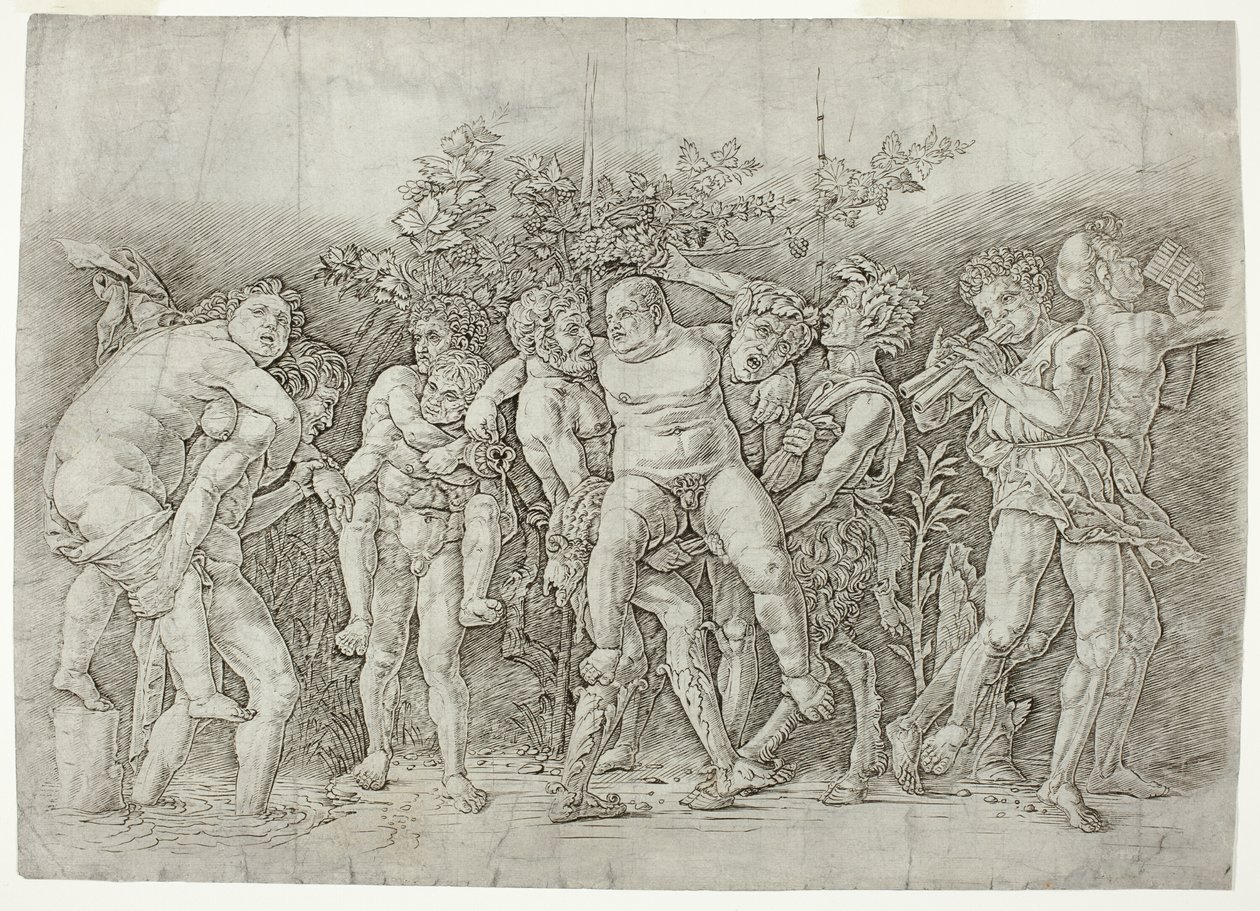 Bacchanal Silenusszal alkotó: Andrea Mantegna