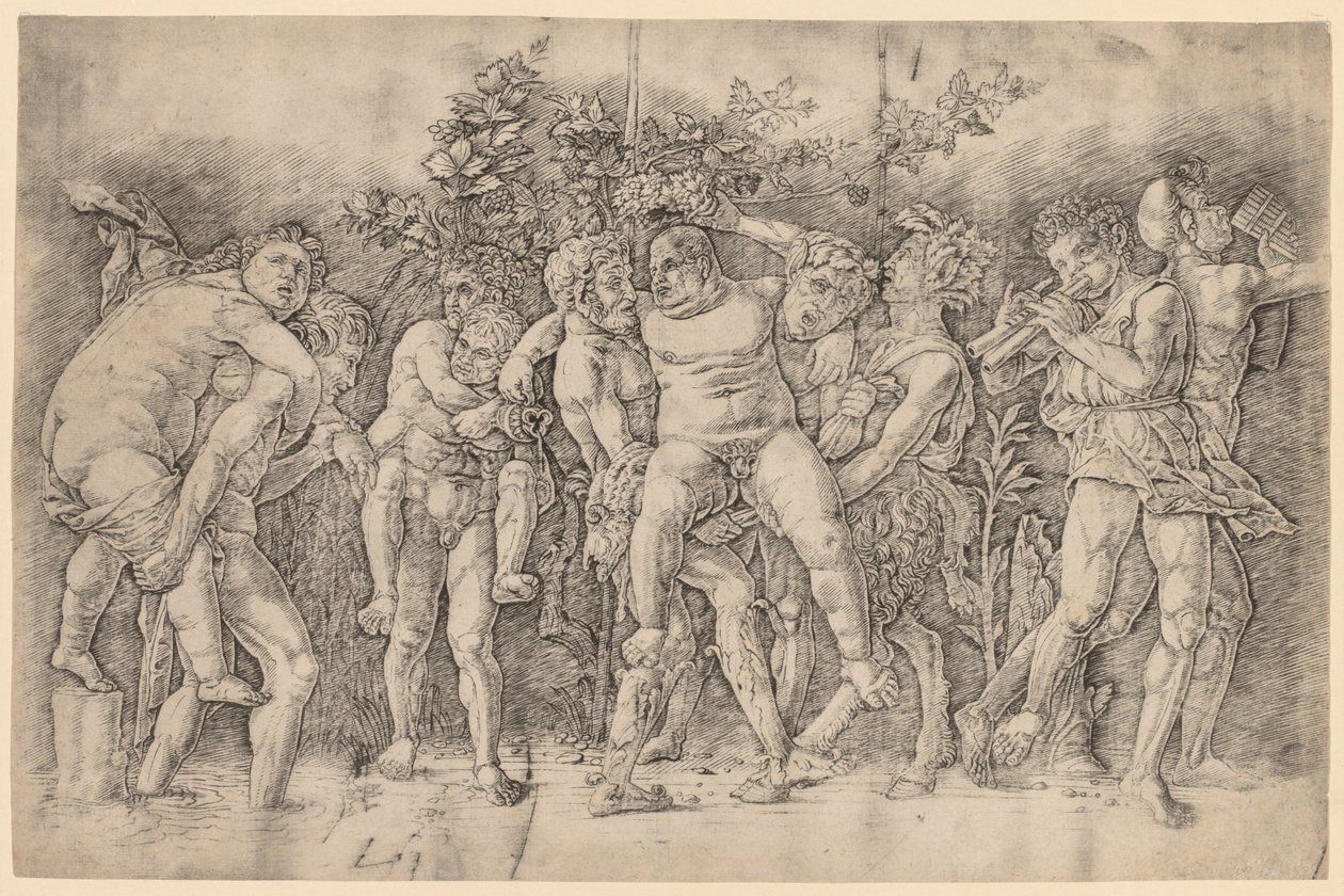 Bacchanal Silenusszal. alkotó: Andrea Mantegna