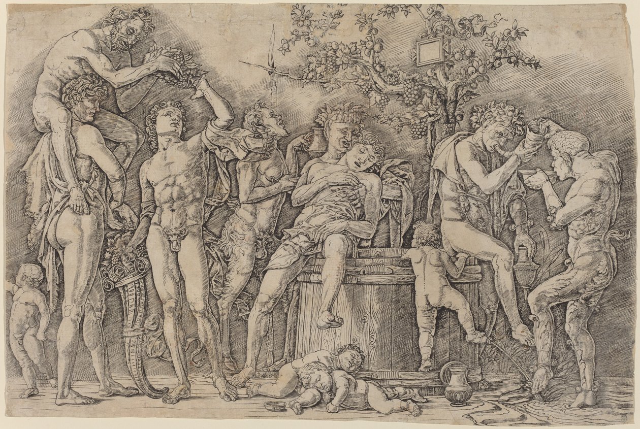 Bacchanal boroskáddal alkotó: Andrea Mantegna