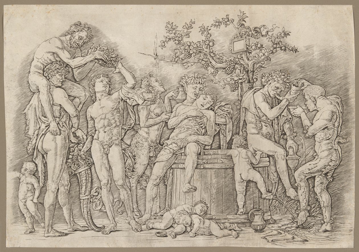 Bacchanal boroskáddal alkotó: Andrea Mantegna
